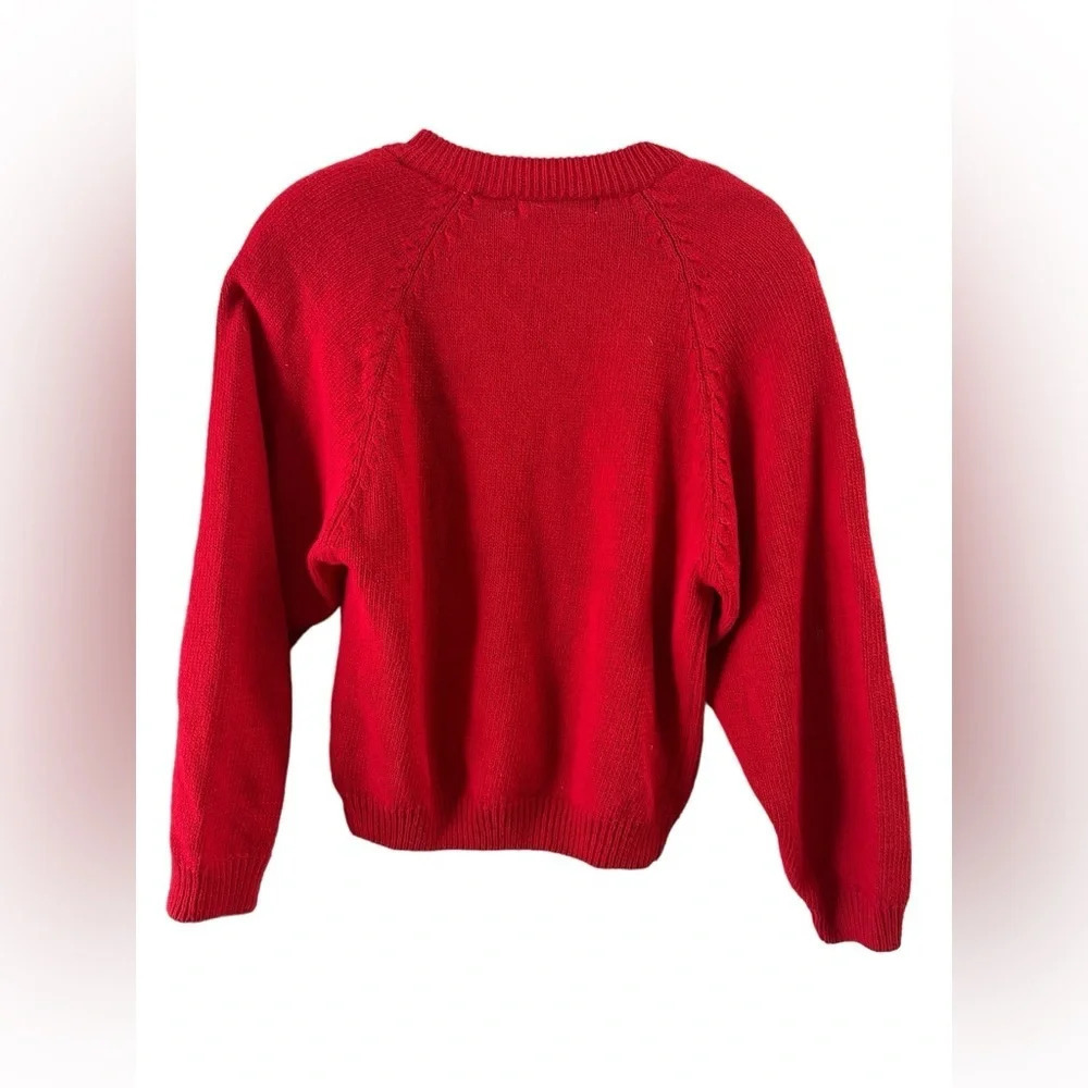 Vintage red v neck sweater - Picture 4 of 4
